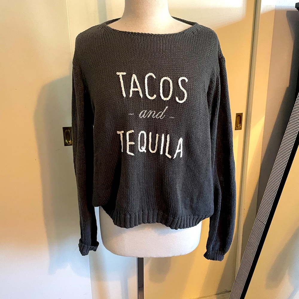 Wooden Ships: Tacos and Tequila grey sweater